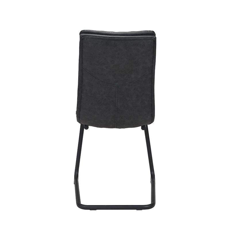 Set of 2 Tufted Upholstered Faux Leather Dining Side Chairs for Room