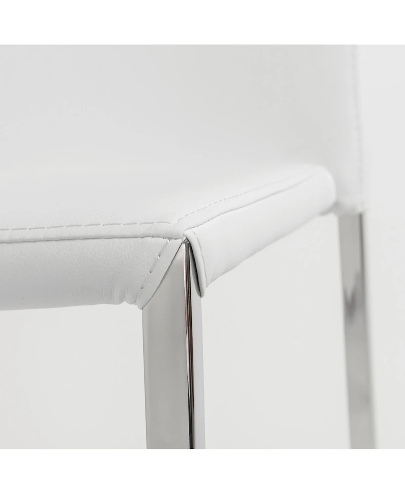 Set of 2 Faux Leather Steel Stacking Chairs for Dining Room or Office Seating