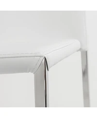 Set of 2 Faux Leather Steel Stacking Chairs for Dining Room or Office Seating