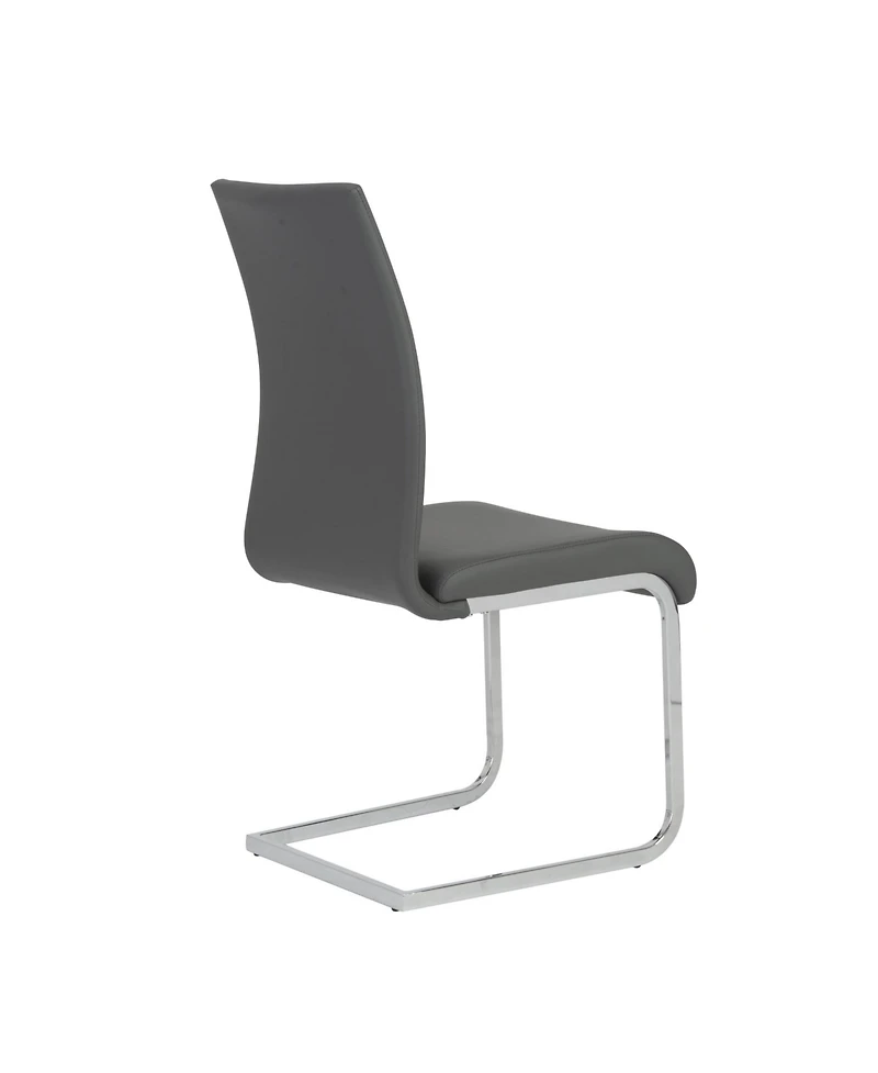 Set of 4 Faux Leather Long Back Cantilever Chairs for Dining Room or Office
