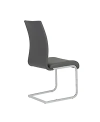 Set of 4 Faux Leather Long Back Cantilever Chairs for Dining Room or Office
