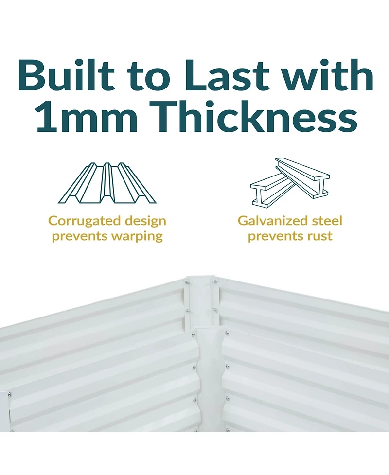 Galvanized Steel L-Shaped Raised Garden Bed
