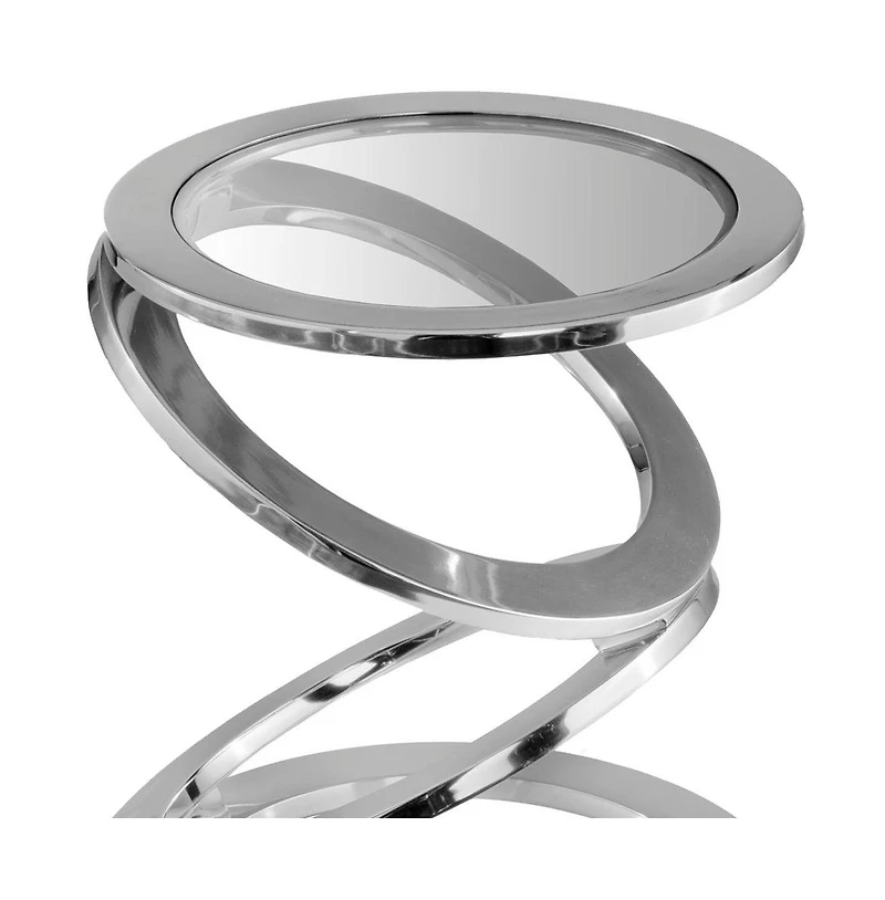 Minimalist Glass Round End Table – Perfect for Living Room or Bedroom