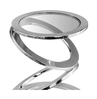Minimalist Glass Round End Table – Perfect for Living Room or Bedroom