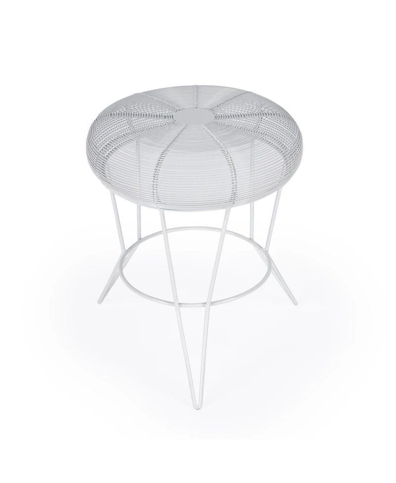 Contemporary Round Top End Table with Wire Base for Living Room