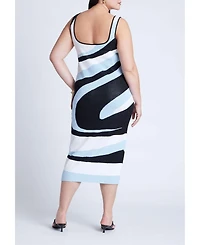 Eloquii Women's Plus Intarsia Column Dress
