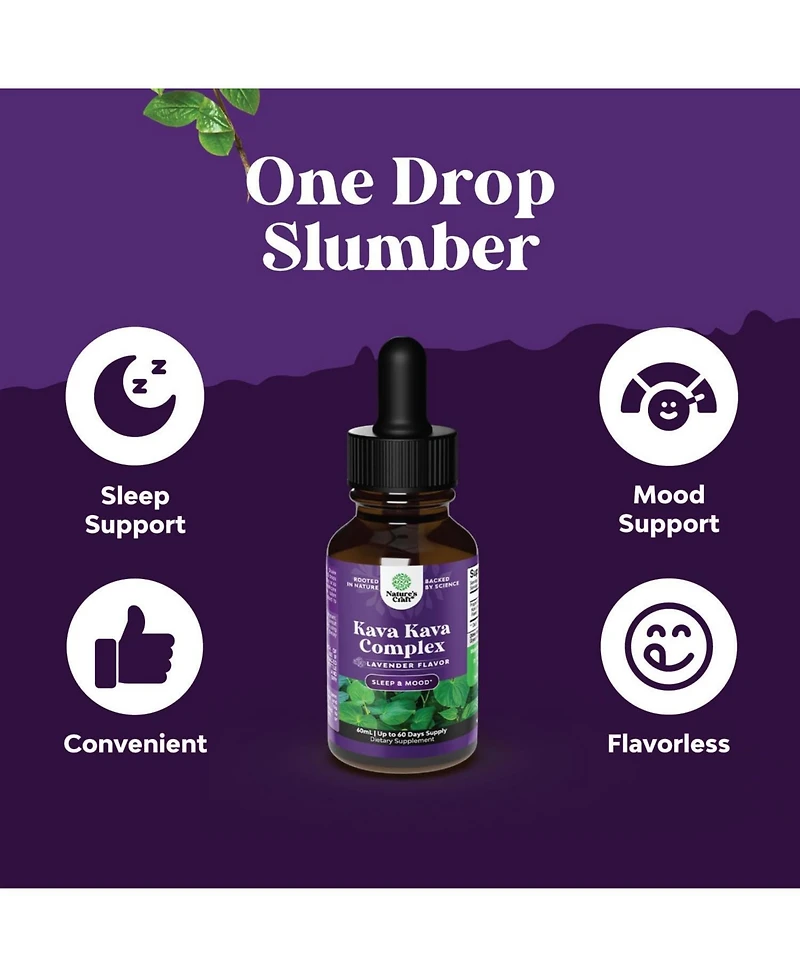 Kava Kava Complex | Mood Support Supplement, Calming High Concentration Extract with Chamomile & Lavender Flavor | 60ml