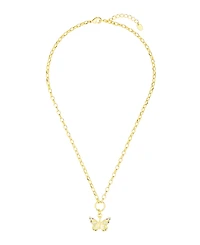 Unwritten Cubic Zirconia Tennis Butterfly Layered Necklace Set