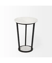 Chic Round Marble Side Table – Ideal for Sofa or Bedside Use