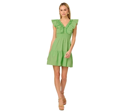 Adrianna by Papell Women's Ruffled Cotton Fit & Flare Dress