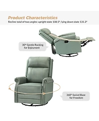 Osvaldo 30.5" Wide Genuine Leather Manual Recliner