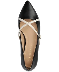 Journee Collection Women's Camby Crisscross Strap Pointed Toe Flats