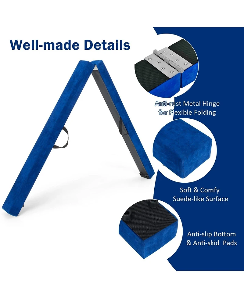 7 Feet Folding Portable Floor Balance Beam with Handles for Gymnasts