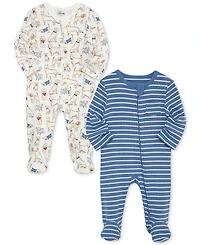 Little Me Baby Boys Pup Parade Footed Coveralls, 2 Pack
