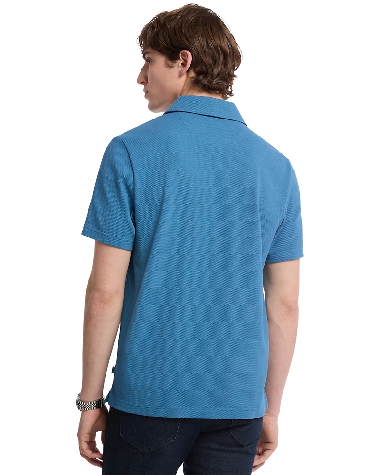 Michael Kors Men's Short Sleeve Bubble Knit Polo Shirt