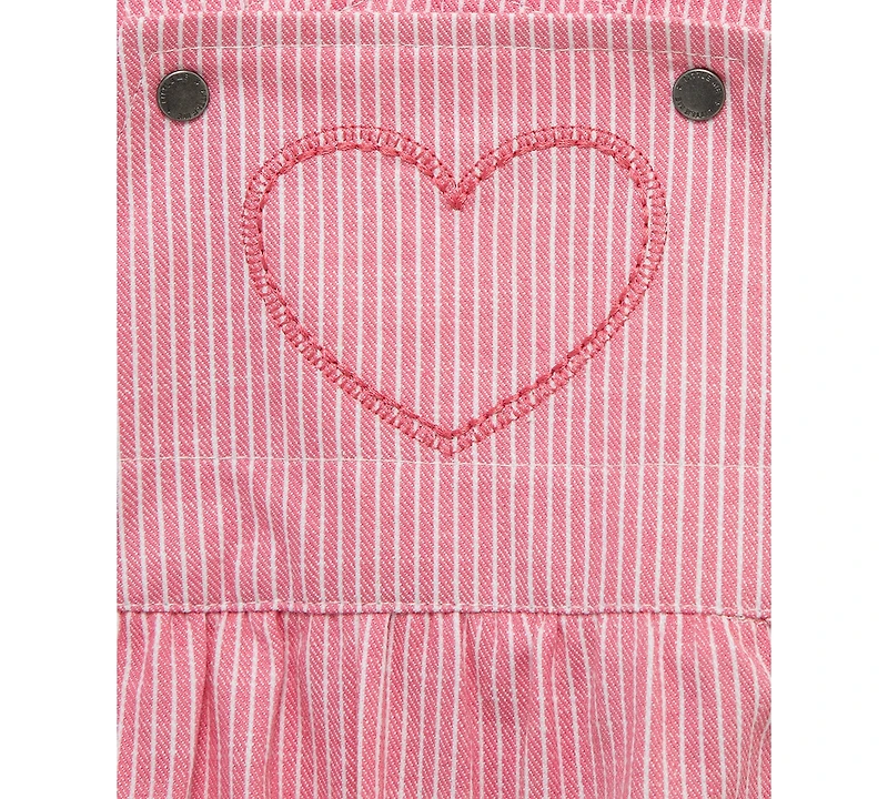 Little Me Baby Girls Ruffled Top & Heart Overall, 2 Piece Set
