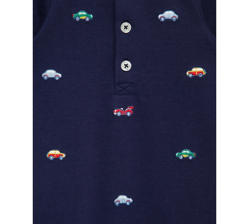 Little Me Baby Boys Cars Coverall & Socks, 2 Piece Set