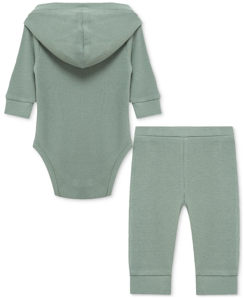 Little Me Baby Hooded Bodysuit & Pants, 2 Piece Set