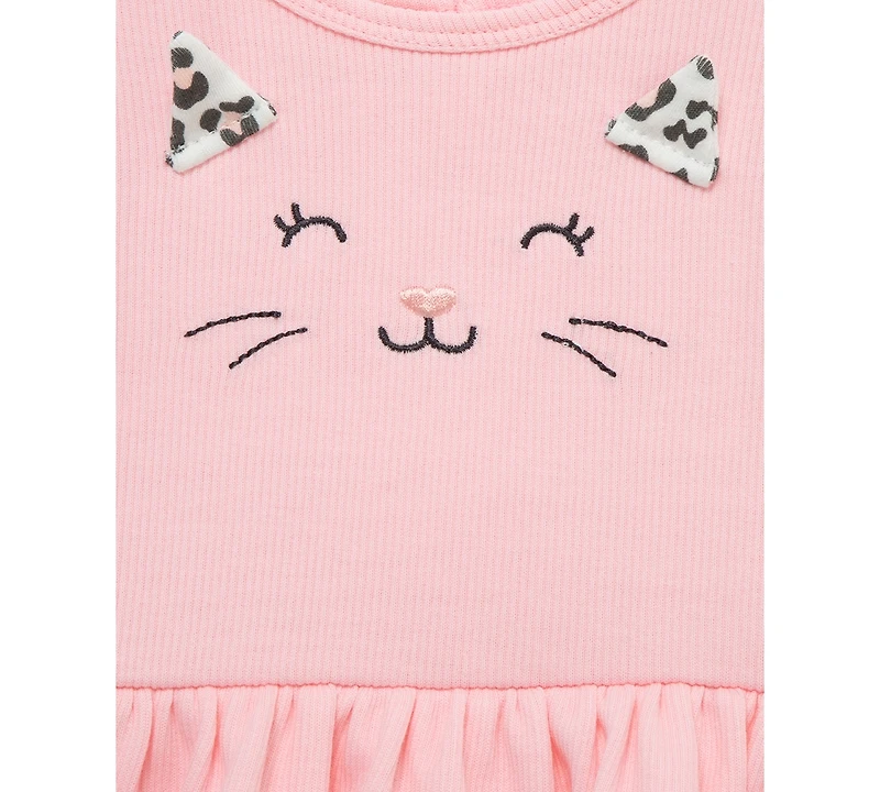 Little Me Baby Girls Cotton Leopard Headband, Bodysuit & Pants, 3 Piece Set