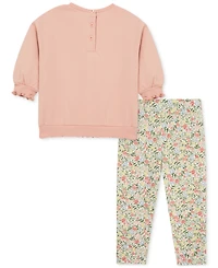 Little Me Baby Girls Heart Sweatshirt & Leggings, 2 Piece Set
