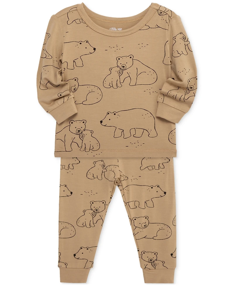 Little Me Baby Boys Bears Pajamas, 4 Piece Set