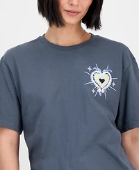 Rebellious One Juniors' Celestial Graphic Boyfriend T-Shirt