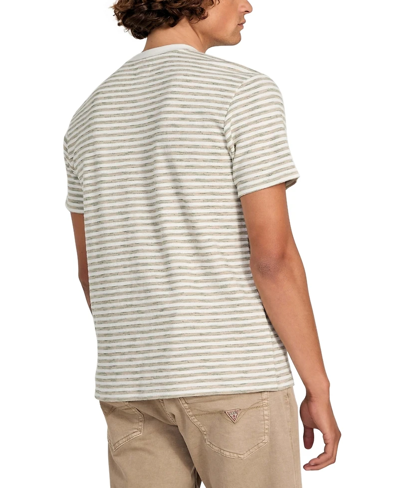 Guess Men's Baxter Short Sleeve Striped Crewneck T-Shirt
