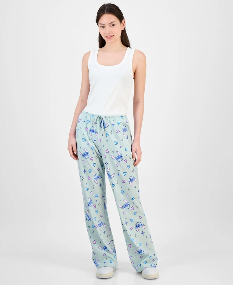 Disney Juniors' Stitch Allover-Print Drawstring Pants
