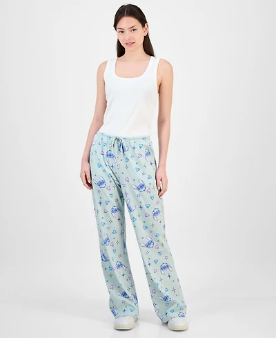 Disney Juniors' Stitch Allover-Print Drawstring Pants