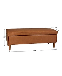 Creative Co-op 19" Solid Wood Atley Upholstered Modern Bench