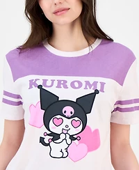 Love Tribe Juniors' Kuromi Crewneck Football T-Shirt