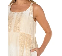 Liverpool Los Angeles Women's Printed Textured Cotton Sleeveless Maxi Dress