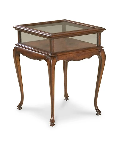 Tempered Glass Rectangular End Table with Polished Edges