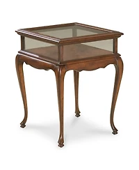 Tempered Glass Rectangular End Table with Polished Edges