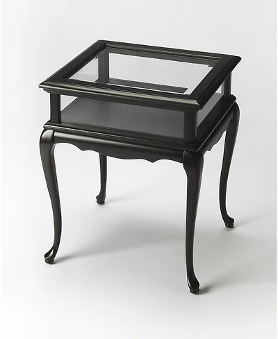 Tempered Glass Rectangular End Table with Polished Edges