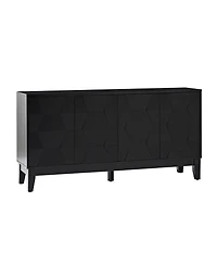 Silakan 60" 4-Doors Sideboard with Solid Wood Legs