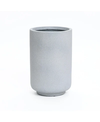 LuxenHome Minimalistic Modern Gray 19.3-Inch Tall Round MgO Planter