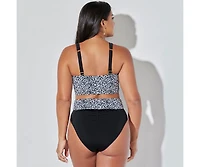 Swimsuits for All Women's Bra Tie Front Longline Underwire Bikini Top
