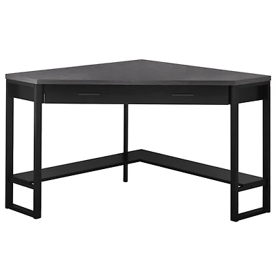 Corner Computer Desk 42" Sturdy Wood and Metal Frame for Home or Office Use