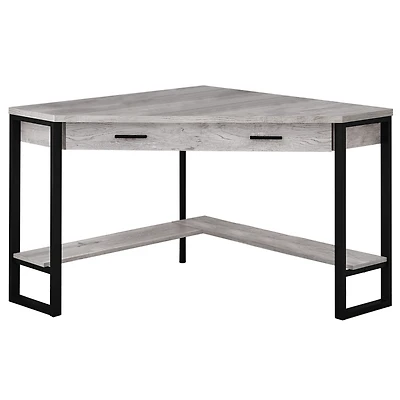 Corner Computer Desk 42" Sturdy Wood and Metal Frame for Home or Office Use