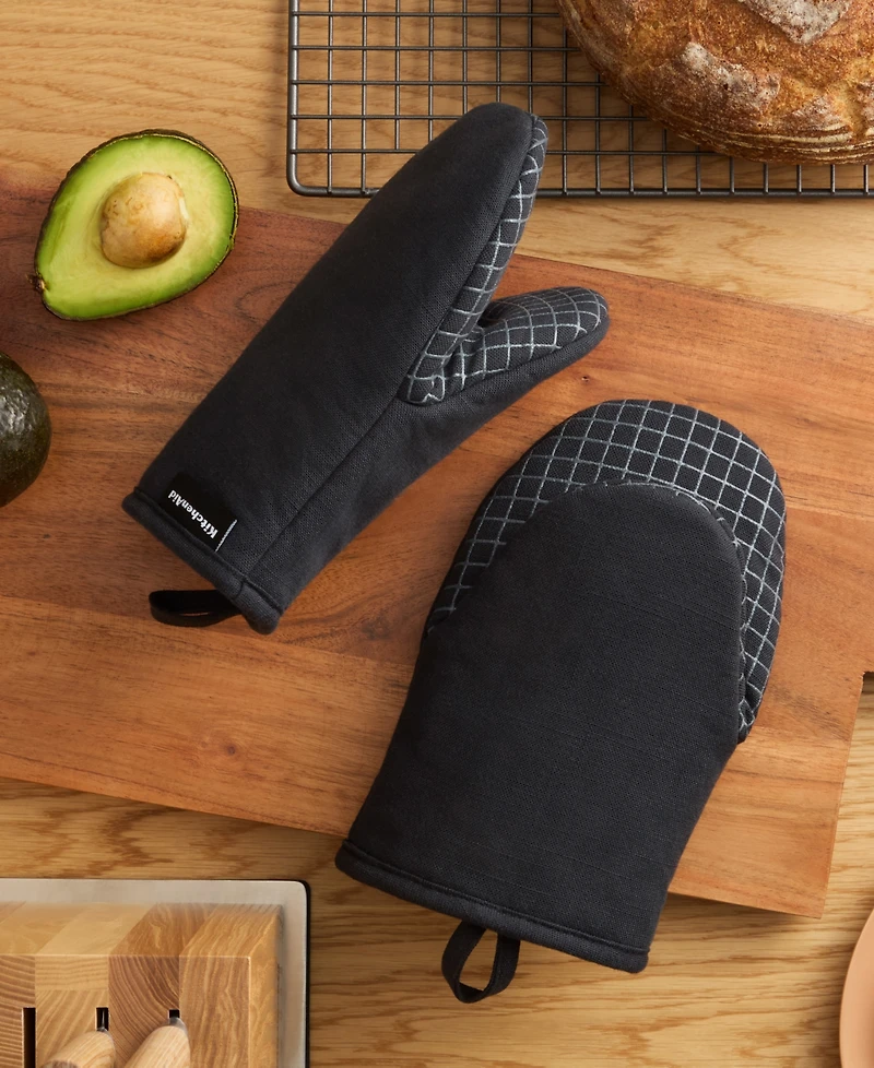 KitchenAid Gourmet Series Gridlines Mini Oven Mitts Set, Pack of 2