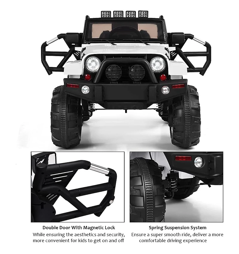 12V Electric Ride On Truck with Parental Remote Control and Led Lights