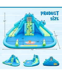 Inflatable Water Slide with Dual Slides and Large Splash Pool (Without Blower)