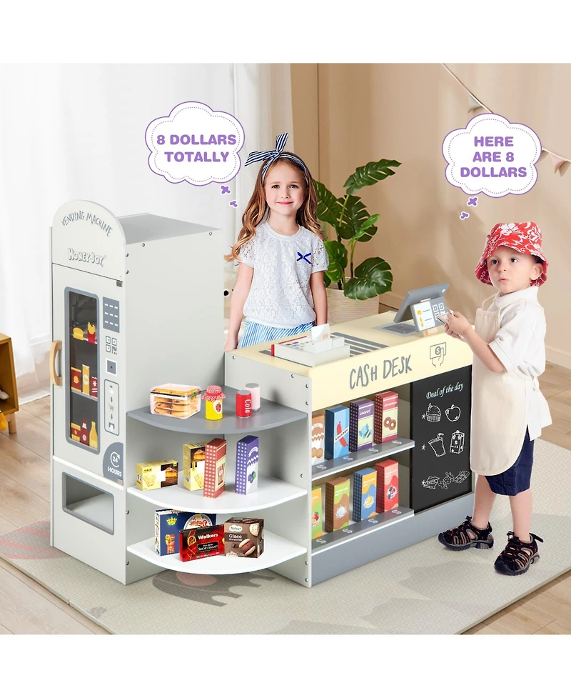Kids Grocery Store Playset with Cash Register Pos Machine