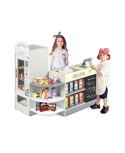 Kids Grocery Store Playset with Cash Register Pos Machine