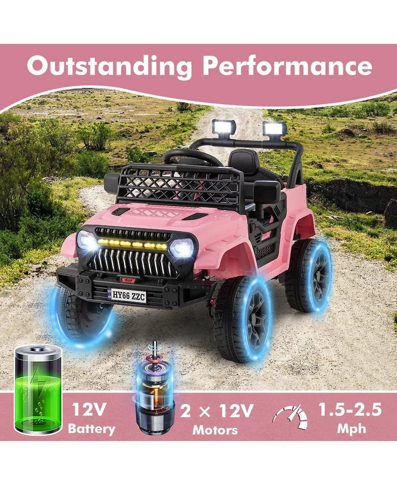 12V Kids Ride on Truck Car with Parental Remote and Music Player