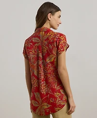 Lauren Ralph Lauren Petite Relaxed-Fit Floral Short-Sleeve Shirt