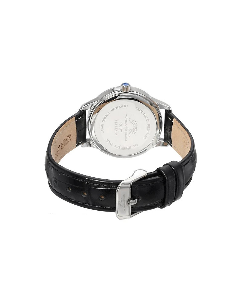 Porsamo Bleu Women's Ruby Stainless Steel Bracelet Watch 1141ARUL