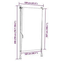 Outdoor Roller Blind Orange and White 47.2"x106.3" Fabric&Steel