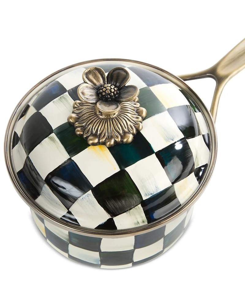 Mackenzie-Childs Courtly Check Enameled 1-Quart Saucepan